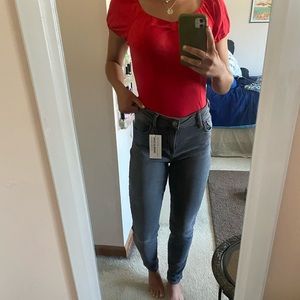 OLD NAVY ROKSTAR high-waisted grey jeans